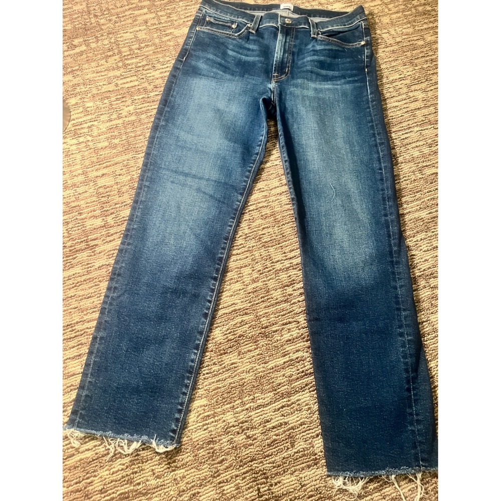 Edwin Straight Leg Jeans Medium Wash Raw Hem Mid Rise Denim Indigo
(14)